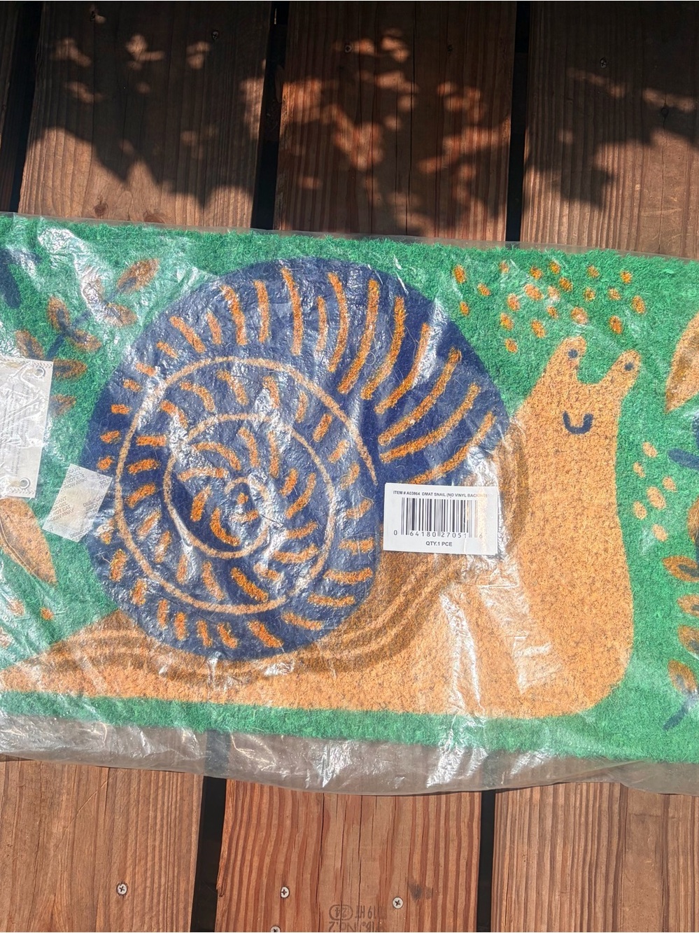 Danica Studio Snail Doormat 30x18 100% Coir Fiber Glitter Accents India